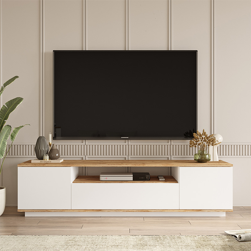 Έπιπλο τηλεόρασης Soren pakoworld sonoma-λευκό 180x.44.5x44.6εκ 4
