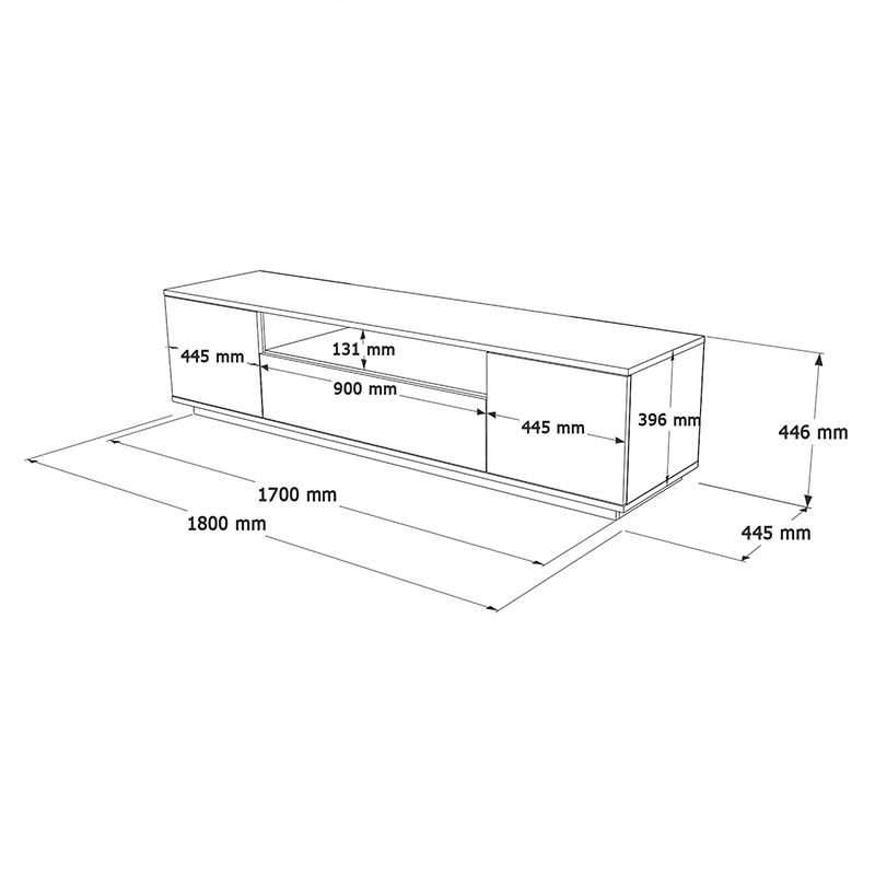 Έπιπλο τηλεόρασης Soren pakoworld sonoma-λευκό 180x.44.5x44.6εκ 6