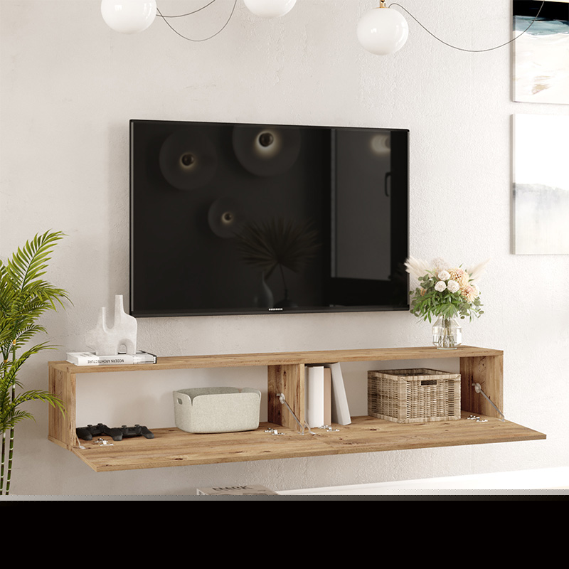 Έπιπλο τηλεόρασης επιτοίχιο Dello pakoworld sonoma 180x31.6x29.6εκ 2