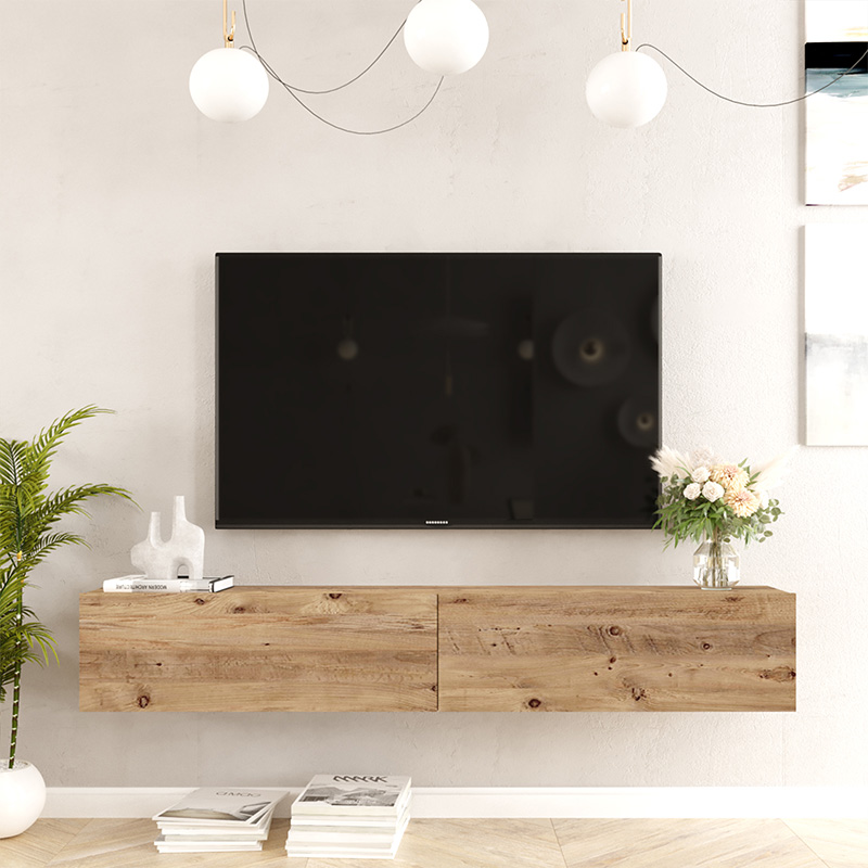 Έπιπλο τηλεόρασης επιτοίχιο Dello pakoworld sonoma 180x31.6x29.6εκ 4