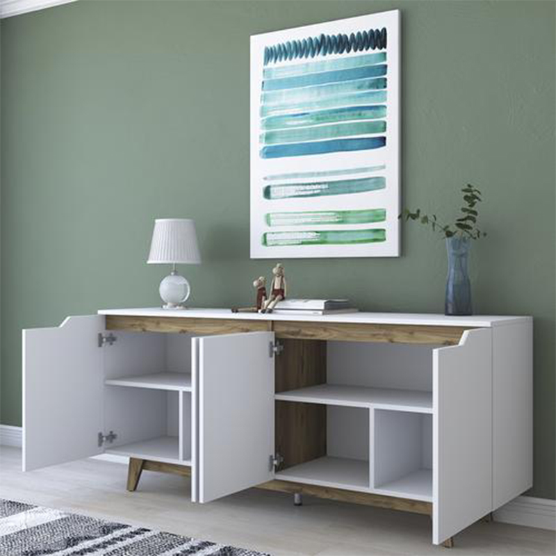 Μπουφές Rafaelo pakoworld λευκό-καρυδί 180x45x78,5εκ 3