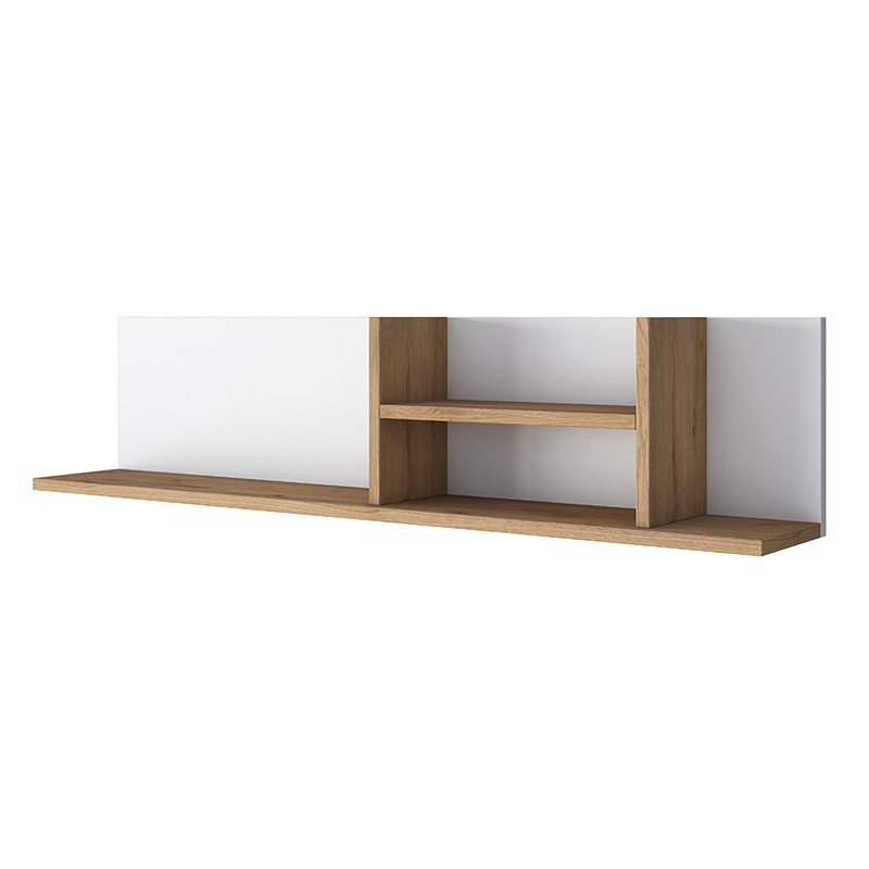 Γραφείο με βιβλιοθήκη Goldie pakoworld λευκό-φυσικό 160x50x161.8εκ 8