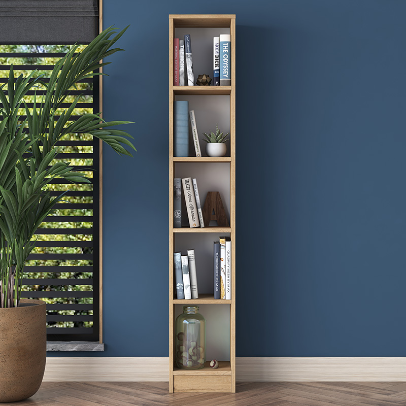 Βιβλιοθήκη Goldie pakoworld φυσικό-λευκό 30x25x170εκ 4