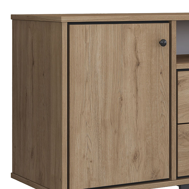 Μπουφές  καρυδί μελαμίνης-ανθρακί μεταλλικό πόδι 180x45x83.6εκ 6