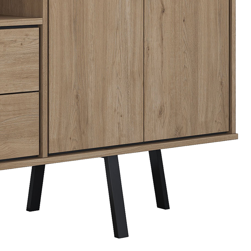 Μπουφές  καρυδί μελαμίνης-ανθρακί μεταλλικό πόδι 180x45x83.6εκ 7