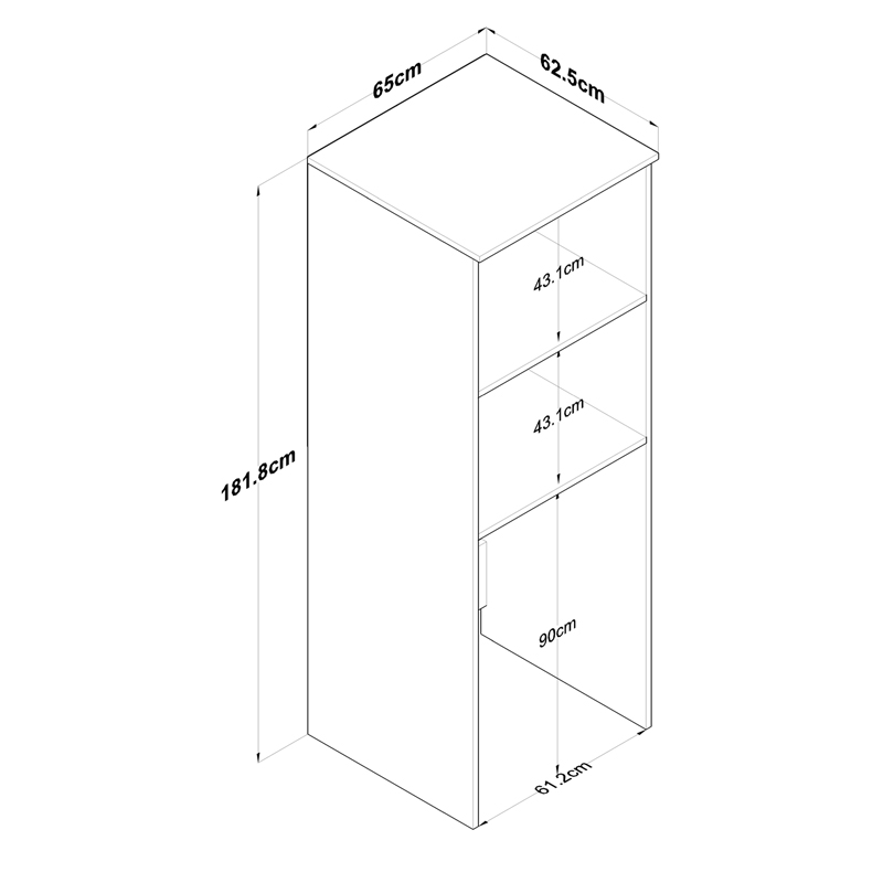 Έπιπλο πλυντηρίου  λευκό μελαμίνης 65x62.5x181.8εκ 5