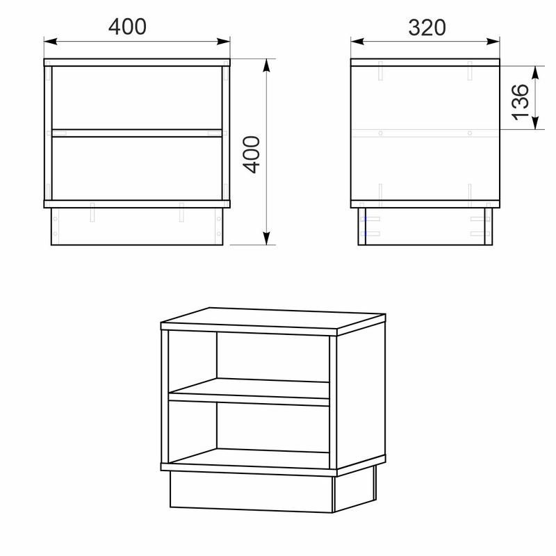 Κομοδίνο Mason pakoworld λευκό 40x32x40εκ 3