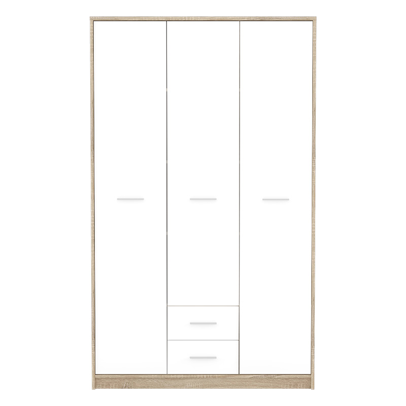 Ντουλάπα ρούχων Serenity pakoworld τρίφυλλη sonoma-λευκό 118.5x54x196.5εκ 1