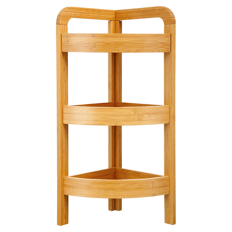 Ραφιέρα επιδαπέδια 3όροφη Jabez pakoworld bamboo φυσικό 23x23x61εκ 2