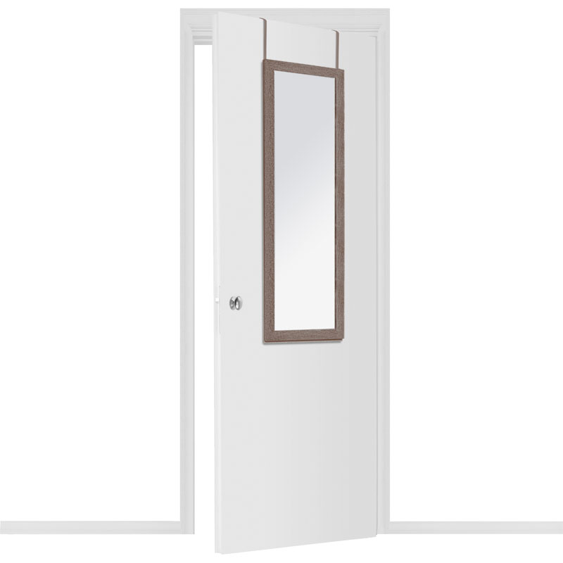 Καθρέπτης πόρτας PWD-0113 pakoworld MDF-αλουμίνιο καρυδί 35x2x109εκ 2