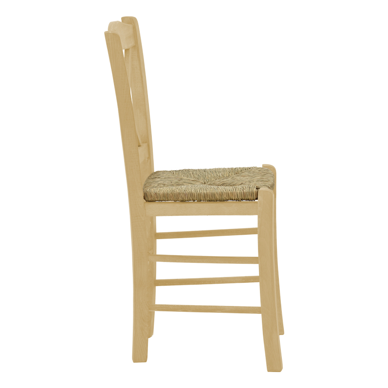 Καρέκλα καφενείου με ψάθα Χιαστή pakoworld άβαφο ξύλο 42x40x89εκ 3