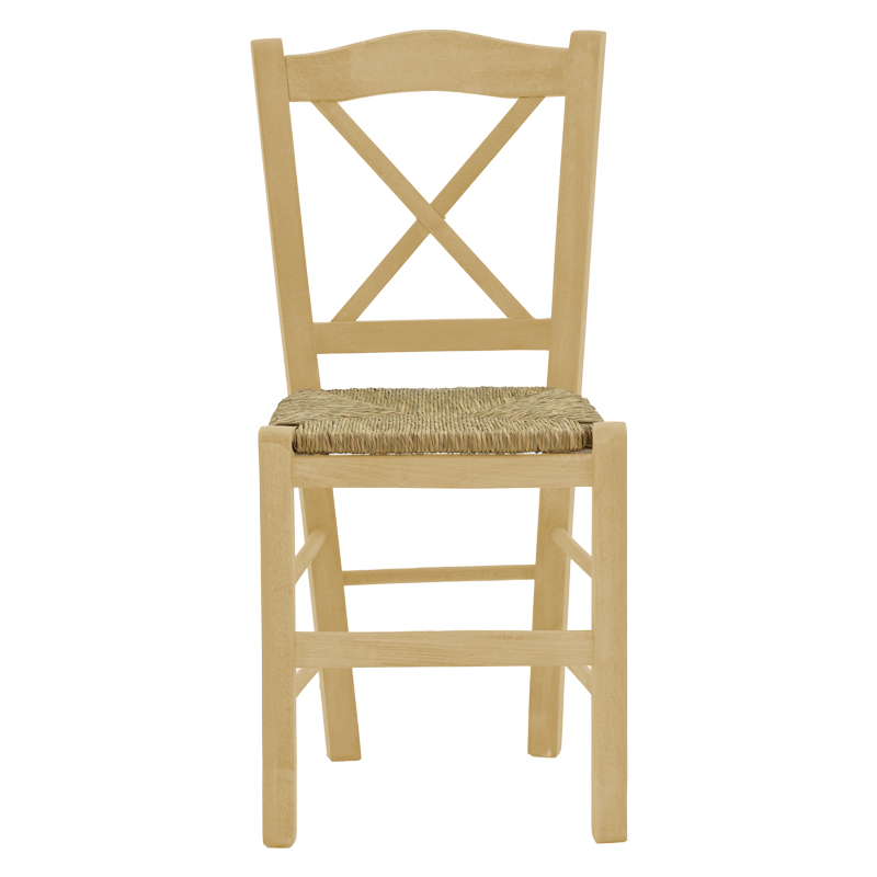 Καρέκλα καφενείου με ψάθα Χιαστή pakoworld άβαφο ξύλο 42x40x89εκ 4