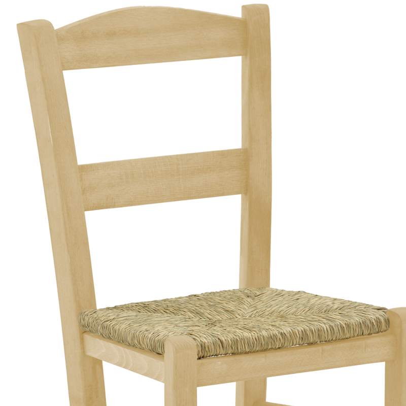 Καρέκλα καφενείου με ψάθα Syros-Charchie pakoworld άβαφο ξύλο 42x40x89εκ9εκ 6