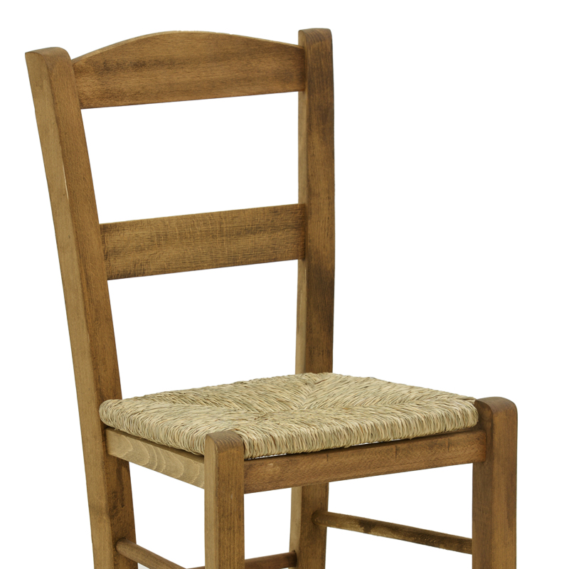 Καρέκλα καφενείου με ψάθα Syros-Charchie pakoworld καρυδί ξύλο 42x40x89εκ 6