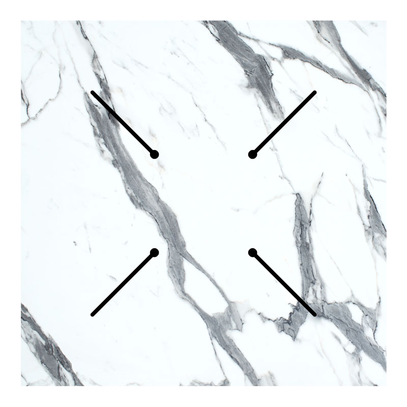 Επιφάνεια τραπεζιού Melody pakoworld HPL λευκό μαρμάρου 70x70εκ πάχους 12mm 2