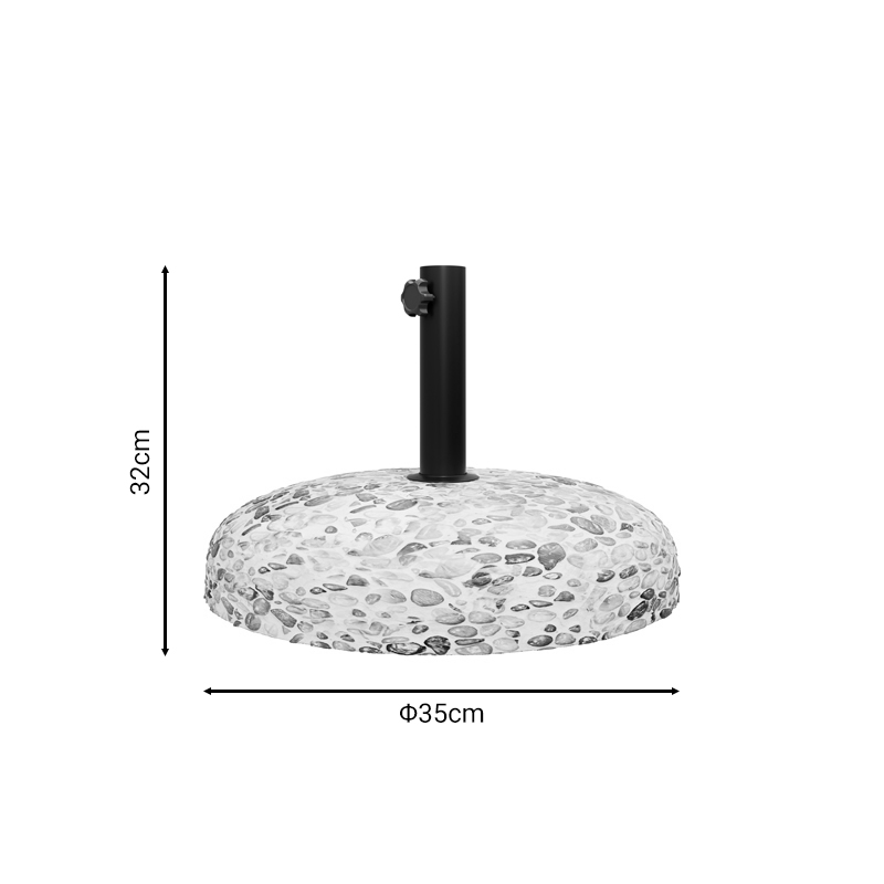 Βάση ομπρέλας Nimbus pakoworld τσιμέντο ψηφιδωτή 15kg Φ35εκ 2