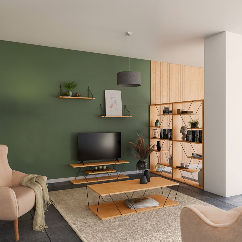 Έπιπλο τηλεόρασης Tars pakoworld sonoma-μαύρο 120x30x33εκ 2