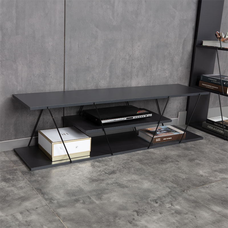Έπιπλο τηλεόρασης Tars pakoworld ανθρακί-μαύρο 120x30x33εκ 2