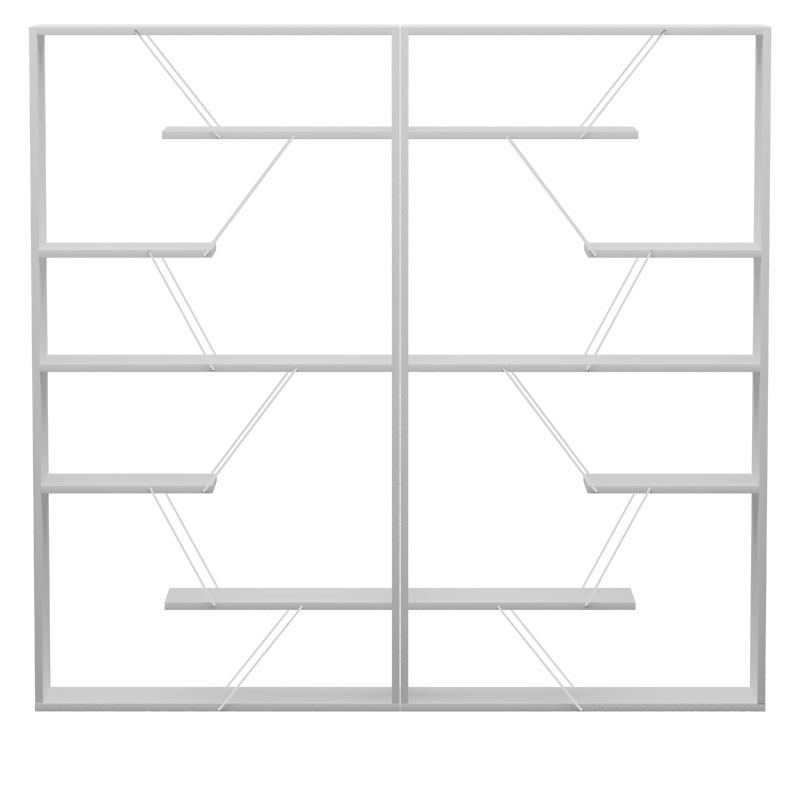 Βιβλιοθήκη Tars pakoworld γκρι-λευκό 168x24x157εκ 2