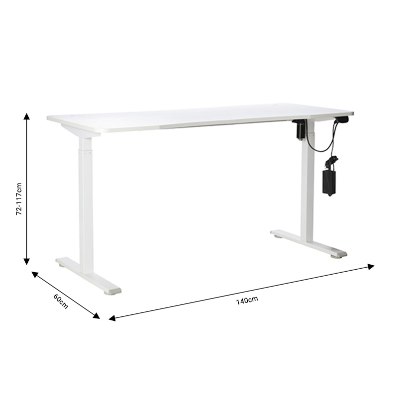 Γραφείο ηλεκτρικό Jingui pakoworld λευκό 140x60x72-117εκ 6
