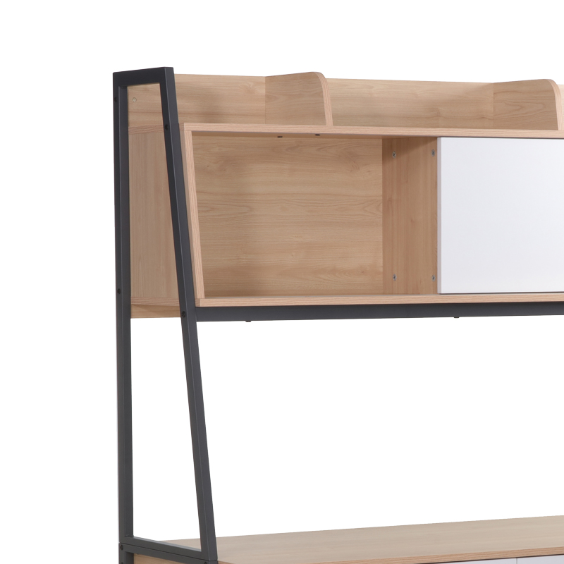 Γραφείο εργασίας Jersey pakoworld μελαμίνη σε φυσική-λευκή απόχρωση και ανθρακί μέταλλο 124x54x171εκ 5