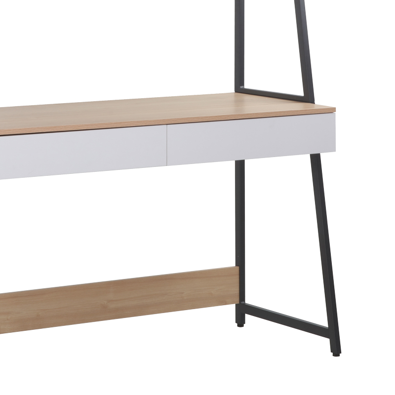 Γραφείο εργασίας Jersey pakoworld μελαμίνη σε φυσική-λευκή απόχρωση και ανθρακί μέταλλο 124x54x171εκ 6