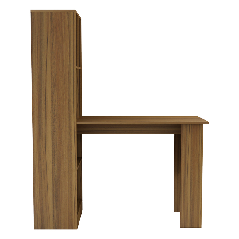 Γραφείο εργασίας με βιβλιοθήκη Acumen pakoworld μελαμίνης καρυδί 120x50x150εκ 2