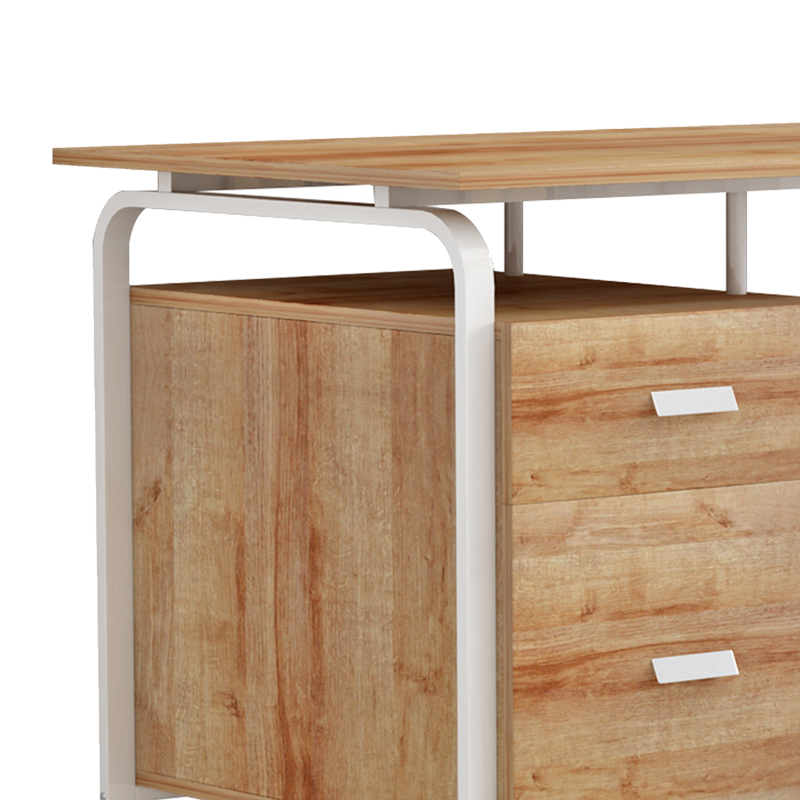 Γραφείο εργασίας με συρτάρια Clarity pakoworld μελαμίνης φυσικό-λευκό 120x60x75εκ 5