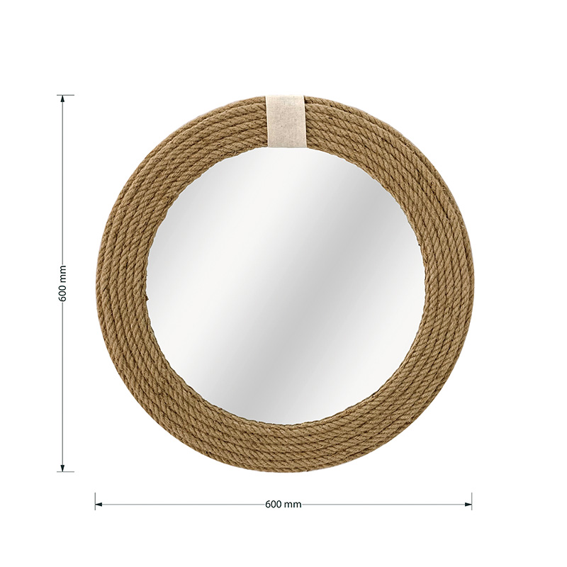 Καθρέπτης Rope pakoworld φυσικό 60x2x60εκ 3