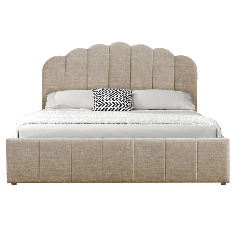 Κρεβάτι Tatiana pakoworld ύφασμα μπεζ με αποθηκευτικό χώρο 160x200εκ 3