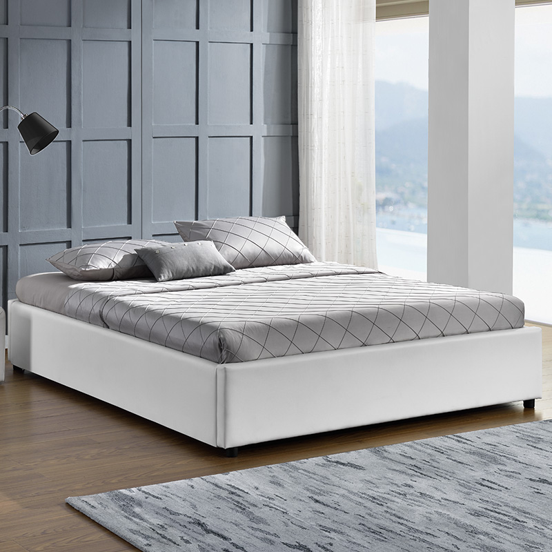 Κρεβάτι Circe pakoworld PU λευκό με αποθηκευτικό χώρο 150x200εκ 4