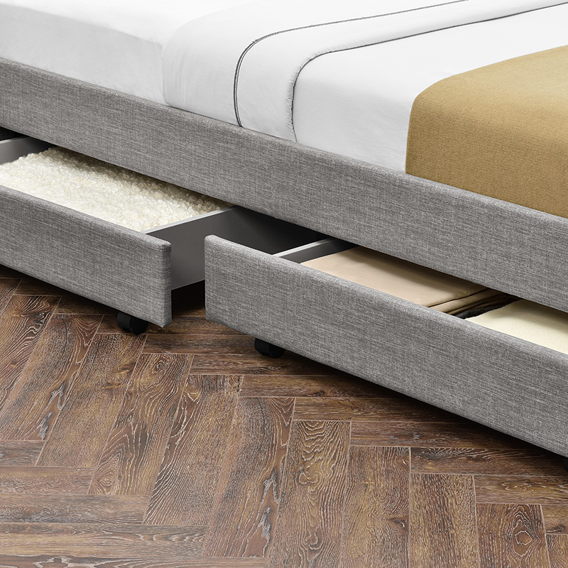 Κρεβάτι διπλό Antigone pakoworld ύφασμα γκρι με αποθηκευτικό χώρο 160x200εκ 5