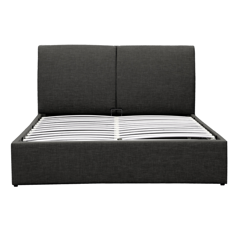 Κρεβάτι διπλό Violaine pakoworld ύφασμα ανθρακί με αποθηκευτικό χώρο 160x200εκ 5