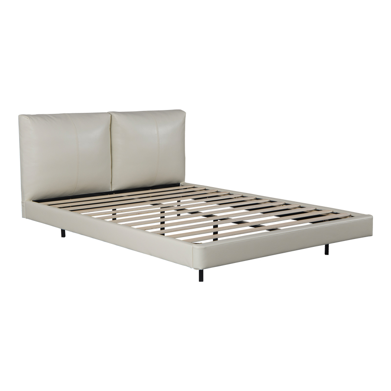 Κρεβάτι διπλό Jessie pakoworld floating style με led-PU εκρού 160x200εκ 3