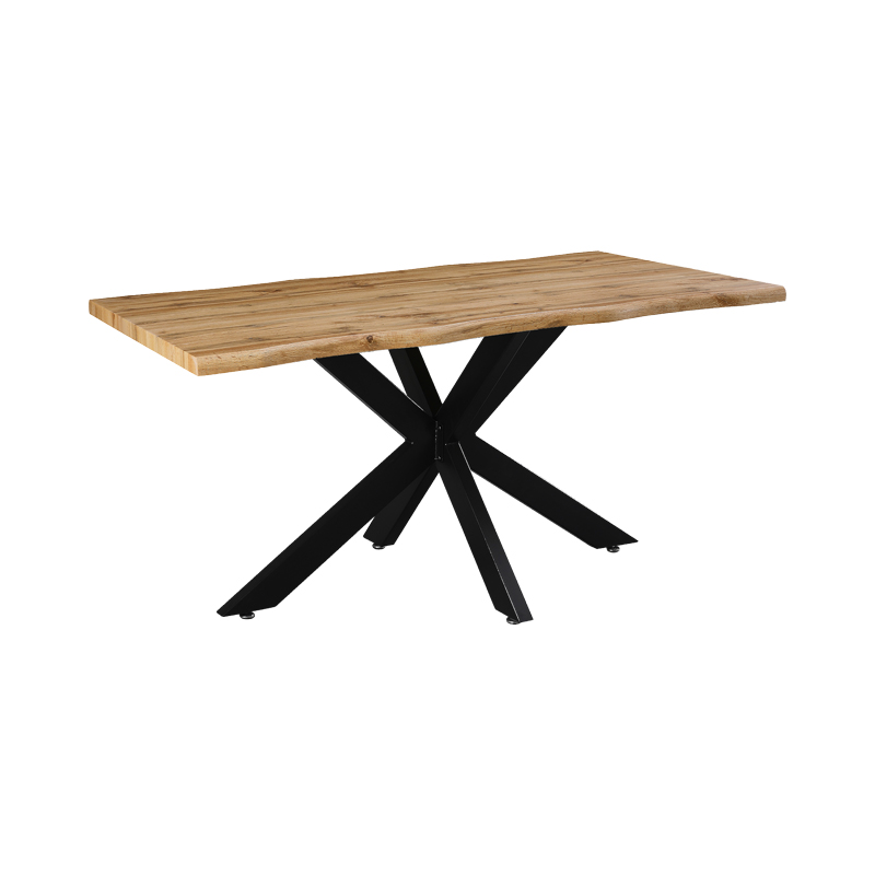 Tραπέζι Gilman pakoworld MDF sonoma-μαύρο 150x90x75εκ 2