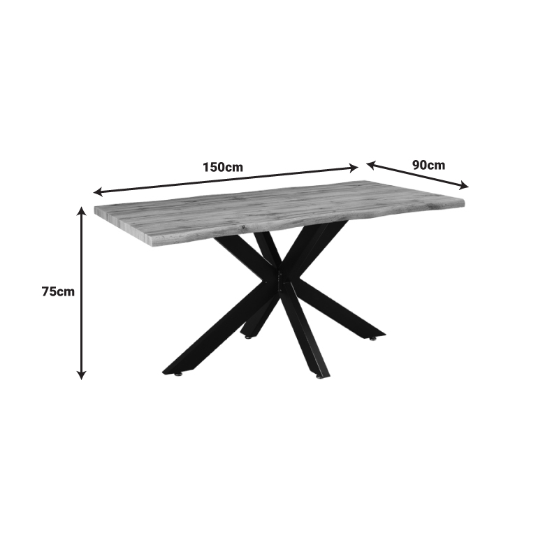 Tραπέζι Gilman pakoworld MDF sonoma-μαύρο 150x90x75εκ 6