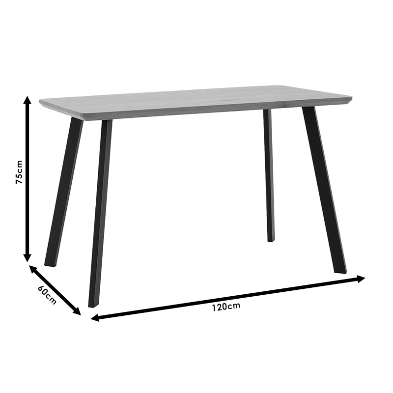 Tραπέζι Adira pakoworld MDF sonoma-μαύρο 120x60x75εκ 5