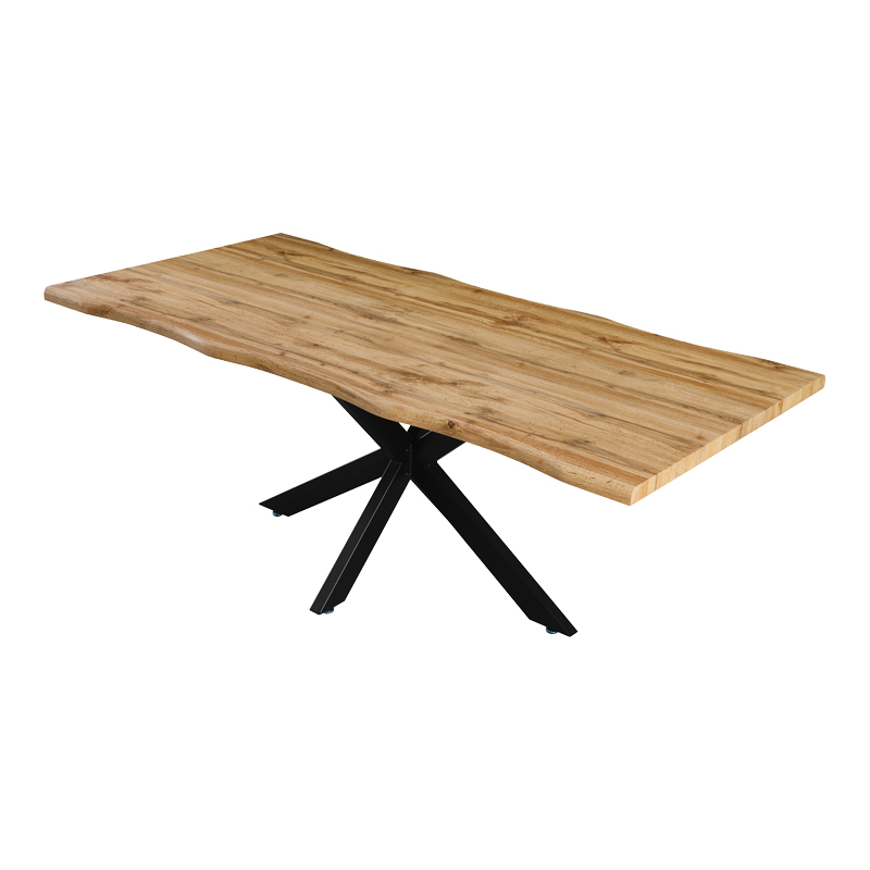 Tραπέζι Gilman pakoworld mdf σε sonoma απόχρωση και μαύρο μεταλλικό πόδι 200x100x75εκ 3