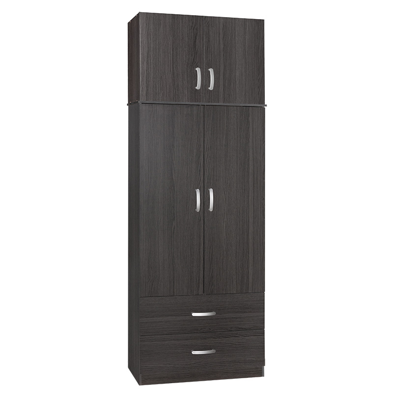 Ντουλάπα δίφυλλη και πατάρι Zelia pakoworld wenge 79x42x240εκ. 1