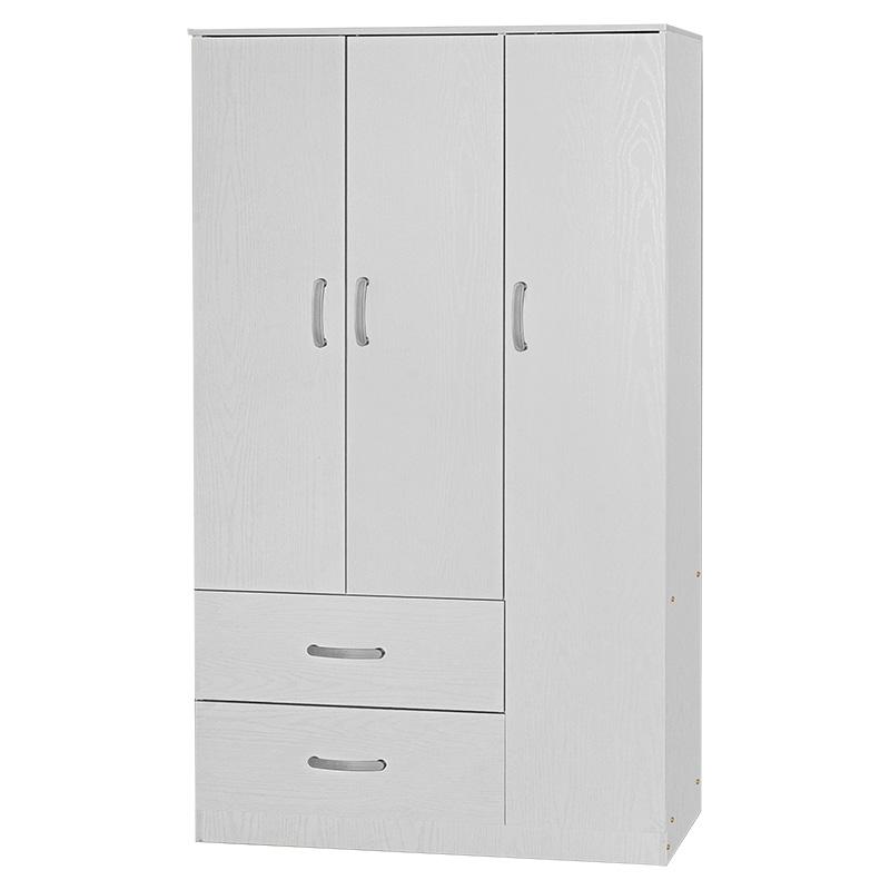 Ντουλάπα τρίφυλλη και πατάρι Zelia pakoworld λευκό 90x42x240εκ. 3