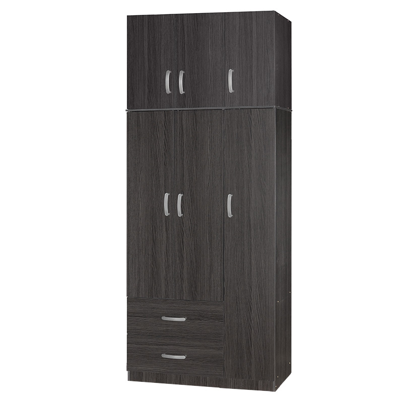 Ντουλάπα τρίφυλλη και πατάρι Zelia pakoworld wenge 90x42x240εκ. 1