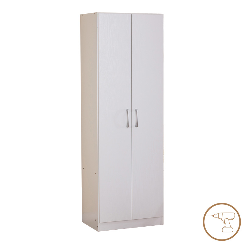 Ντουλάπα Jonar pakoworld δίφυλλη λευκό χρώμα μελαμίνης 60x42x180εκ 1