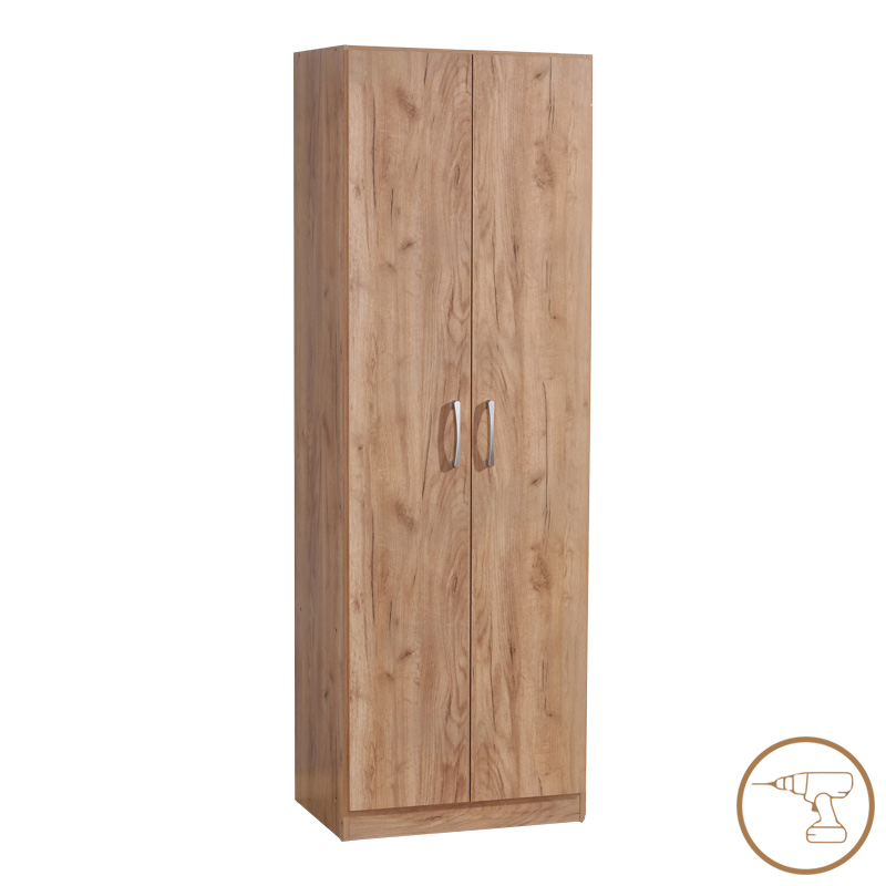 Ντουλάπα Jonar pakoworld δίφυλλη oak μελαμίνης 60x42x180εκ 1