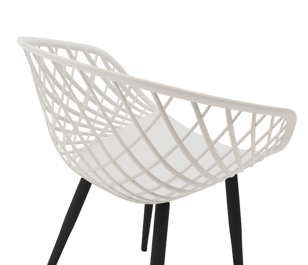 Πολυρόνα Ezra pakoworld λευκό pp-πόδι μαύρο μέταλλο 63x55x83εκ 5