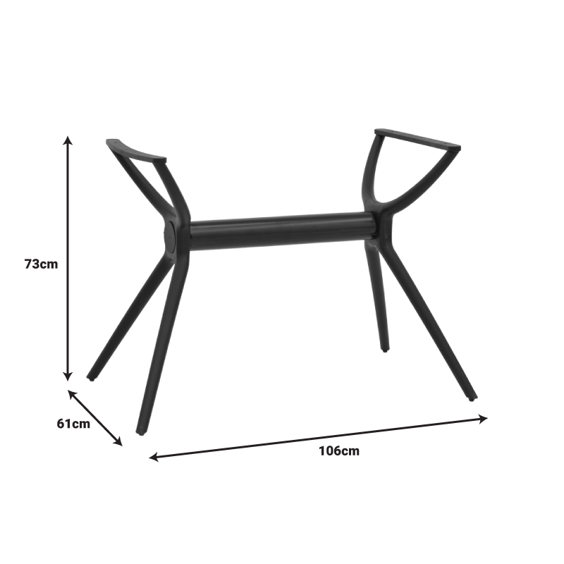 Βάση τραπεζιού Herno pakoworld λευκό pp 106x61x73εκ 5