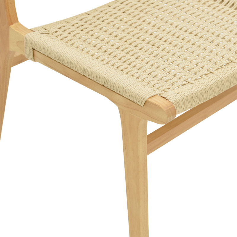 Καρέκλα Julien pakoworld rubberwood φυσικό-έδρα φυσικό σχοινί 61x54x85εκ 7