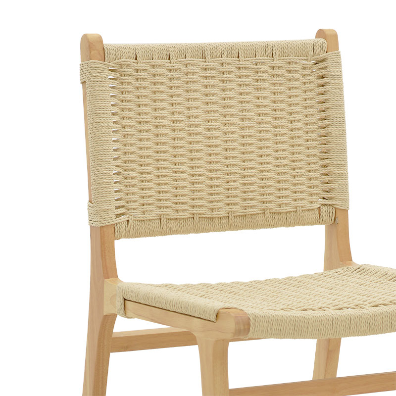 Καρέκλα Julien pakoworld rubberwood φυσικό-έδρα φυσικό σχοινί 61x54x85εκ 8