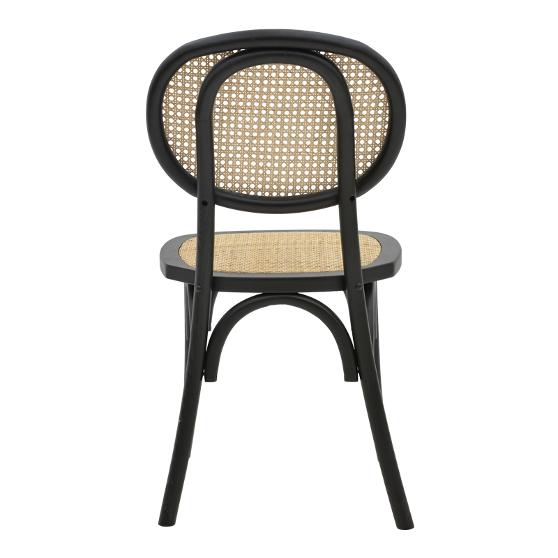Καρέκλα στοιβαζόμενη Zoel pakoworld μαύρο ξύλο οξιάς-φυσικό rattan 45x52x82εκ 5