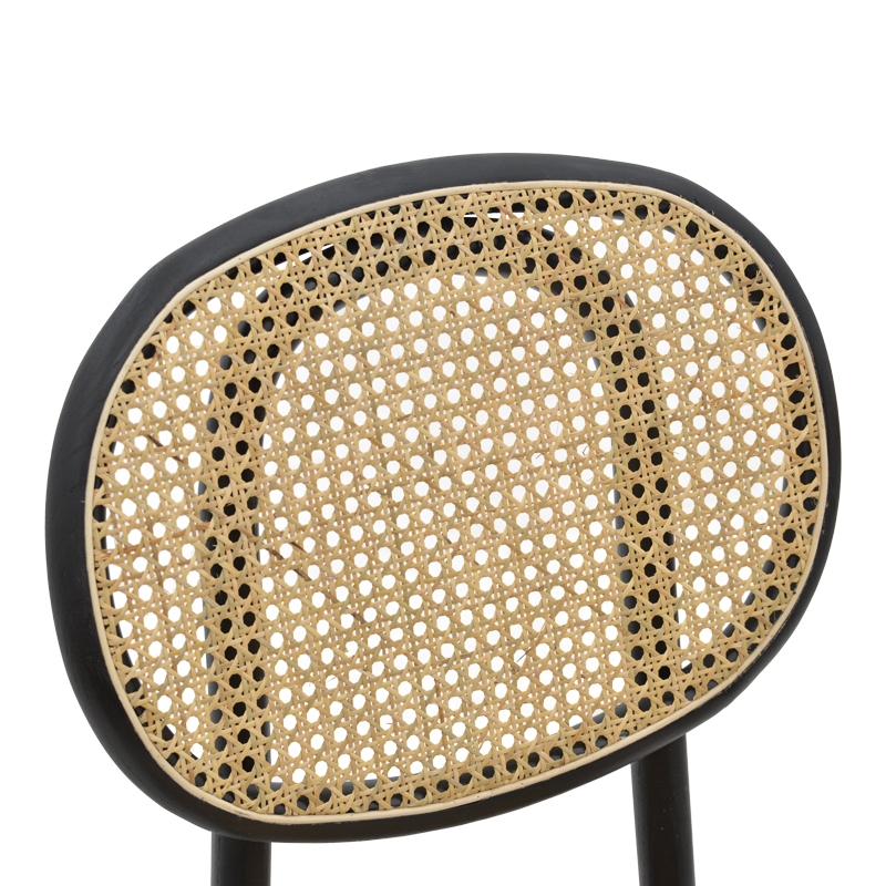 Καρέκλα στοιβαζόμενη Zoel pakoworld μαύρο ξύλο οξιάς-φυσικό rattan 45x52x82εκ 6