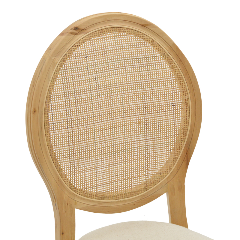 Καρέκλα Canco pakoworld φυσικό rubberwood-φυσικό rattan 50x53x98εκ 6